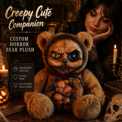 🧸🩸 Custom Horror Bear Plush – Creepy Cute Scary Teddy Bear Collectible
