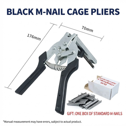 Heavy-Duty Carbon Steel Hog Ring Gun Kit with 600 M-Clips | Multi-Purpose Fence & Cage Fastening Tool