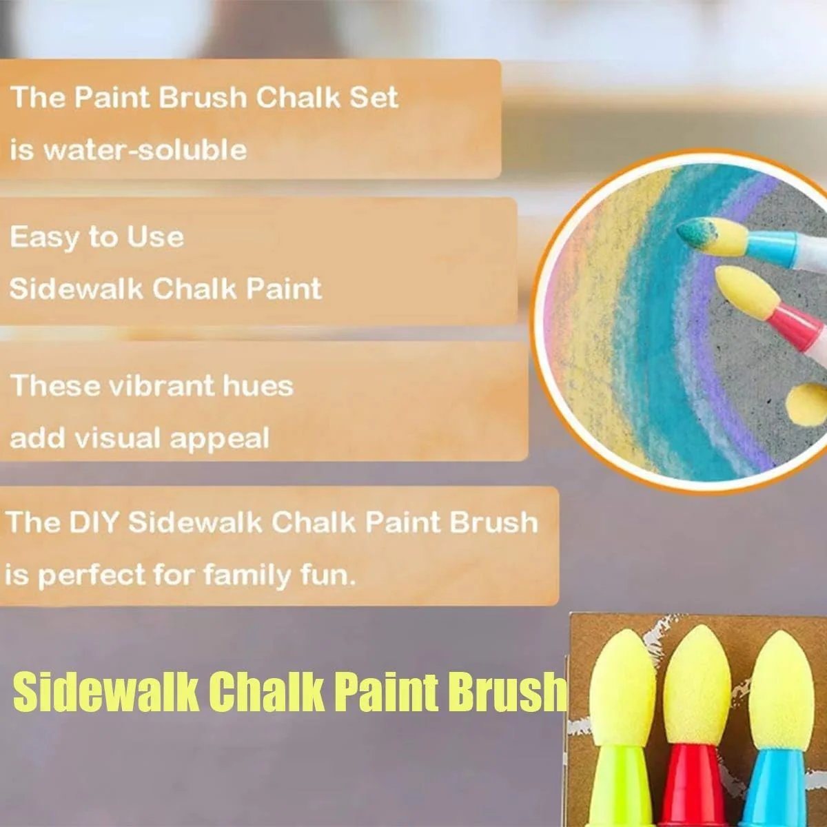 🌈 Giant Washable Sidewalk Chalk Paint Set – Just Add Water! 💦 Non-Toxic, Safe & Easy to Clean Outdoor Toy for Kids 🖍️