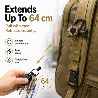 ✨Heavy‑Duty Retractable Keychain