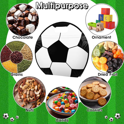 24pcs Soccer Snack Bags with Handles Reusable Sealed Candy Bags