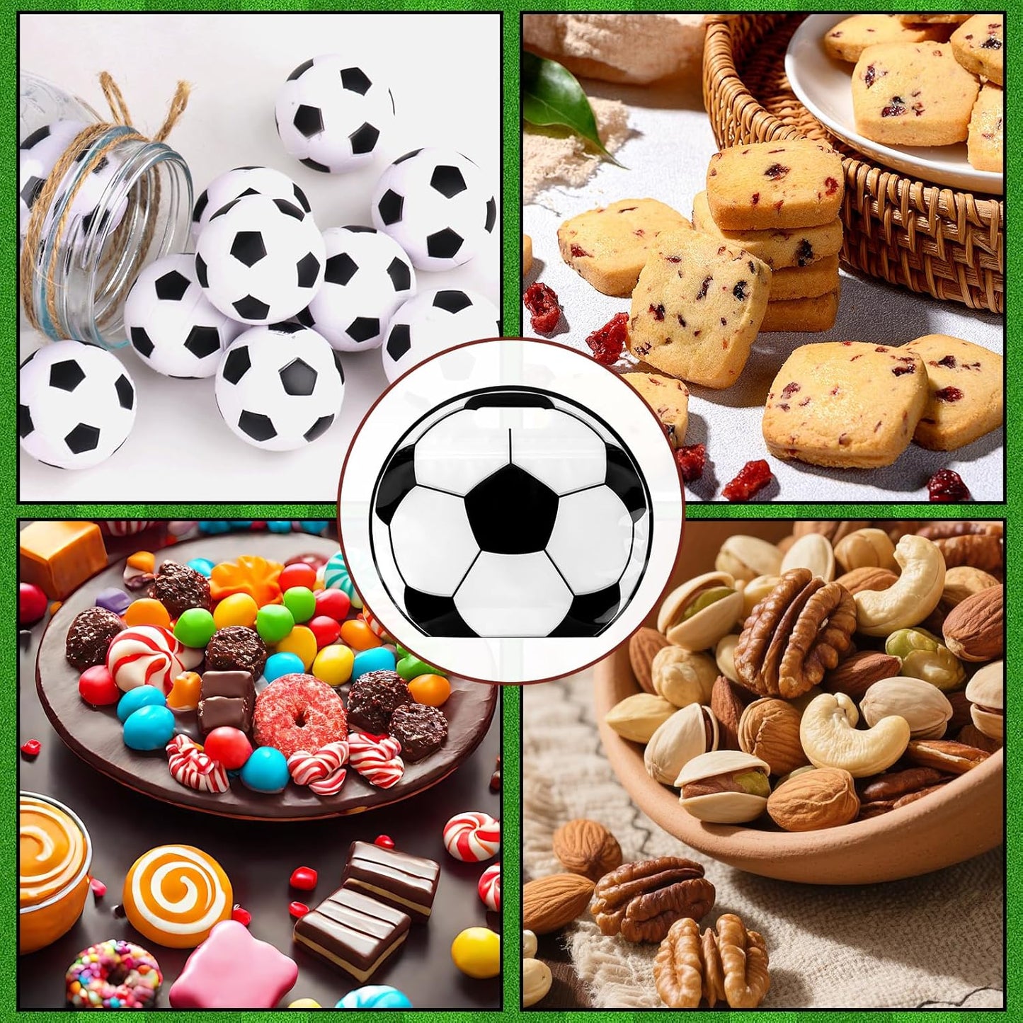 24pcs Soccer Snack Bags with Handles Reusable Sealed Candy Bags