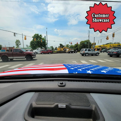 American Flag Car Hood Cover With Dual Triangle Clips Fits Trucks SUVs Sedans Jeep Commemorative Edition