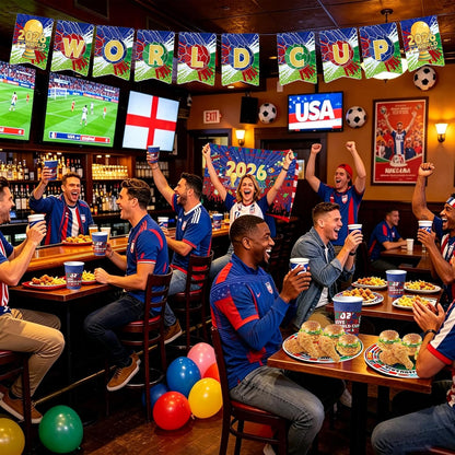 2026 World Soccer Party Decorations, 154 Pcs Party Kit for Party, Serve 10
