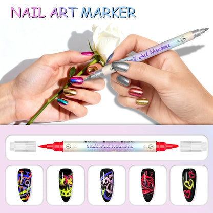 12/24 Colors Nail Art Marker – DIY 3D Markers for Drawing, Dotting & Manicure