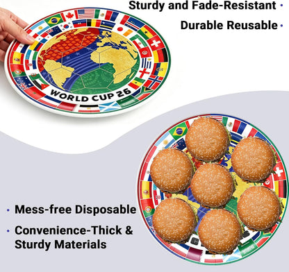 2026 World Soccer Party Decorations, 154 Pcs Party Kit for Party, Serve 10