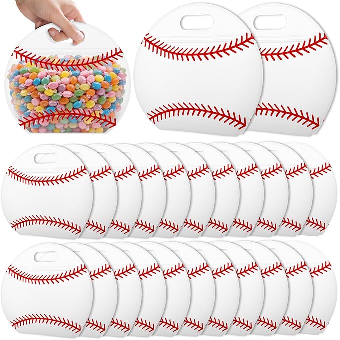 24pcs Soccer Snack Bags with Handles Reusable Sealed Candy Bags