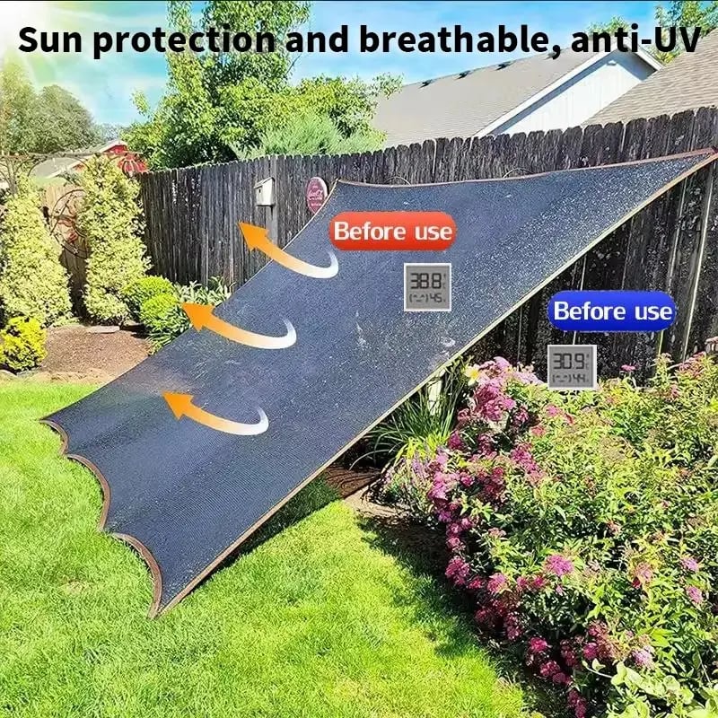 🌥️90% Blackout Cloth (Black) - 10 x 13ft UV-Resistant Shade Net with Reinforced Rivets