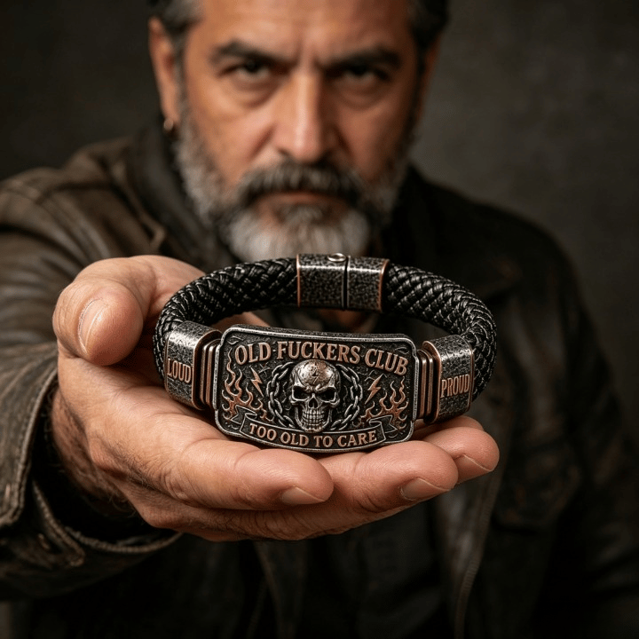 🔥HOT SALE 49% OFF💀OLD FUCKERS CLUB Skull Bracelet