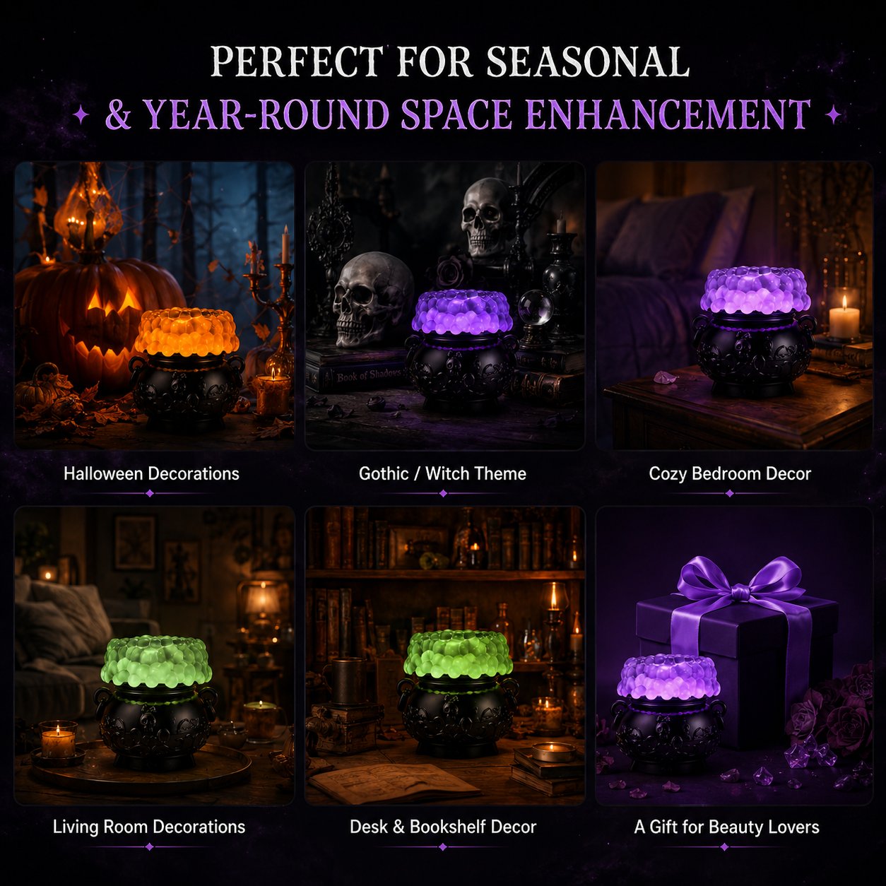 ✨Hot Sale 49%OFF👻Light-up Color-changing Cauldron Waterglobe