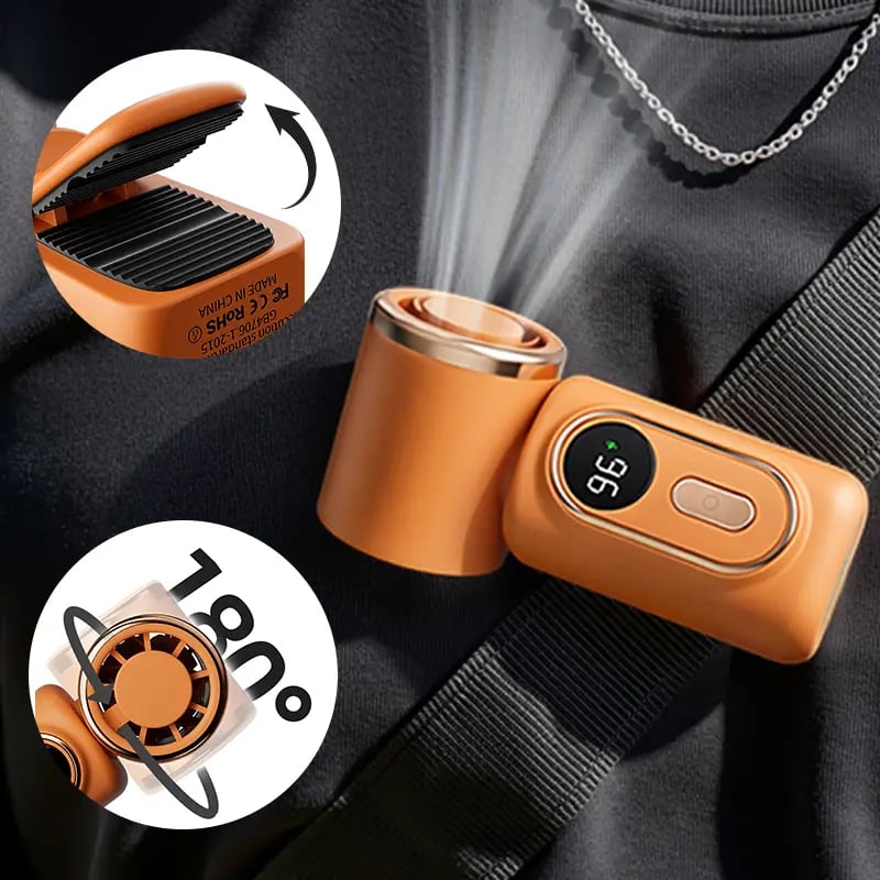 Mini Portable Handheld Clip Fan, 3-in-1 Rechargeable 3000mAh Battery, 5 Speeds, 180° Adjustable Airflow, USB Cooling, Perfect for Travel, Office, and Personal Use - Protection