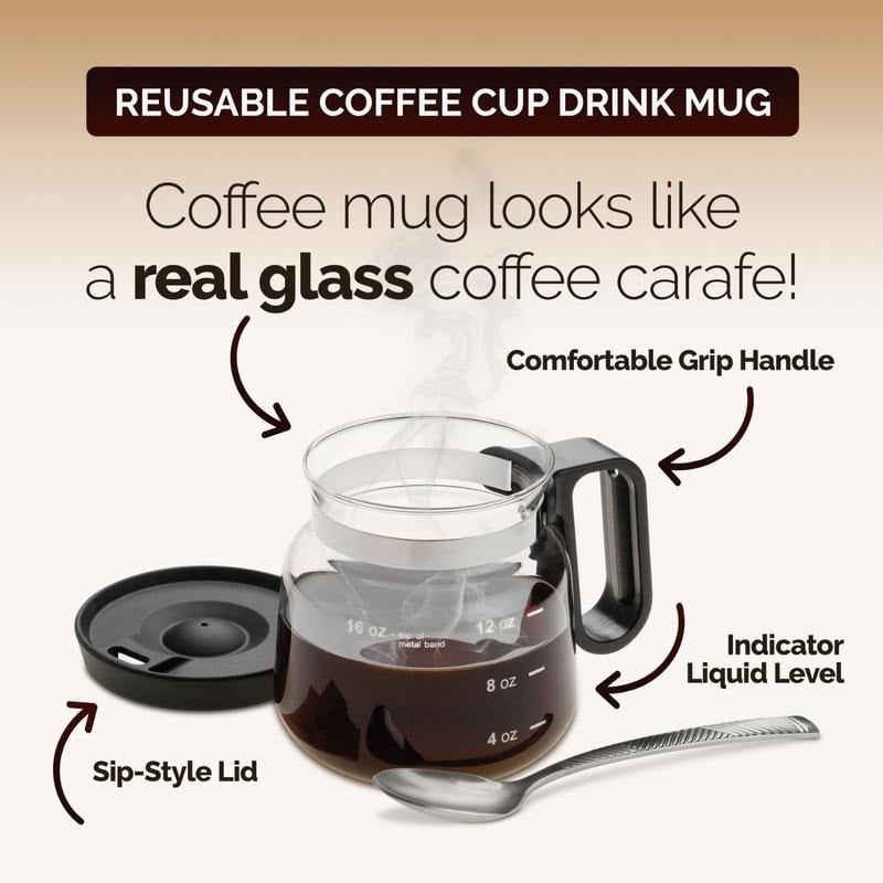 💕 46% OFF💖☕ 16 Oz Glass Coffee Mug – Coffee Pot Style