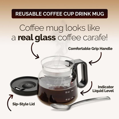 💕 46% OFF💖☕ 16 Oz Glass Coffee Mug – Coffee Pot Style