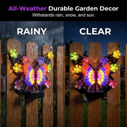 🦋 Solar-Powered Butterfly Wall Light | Outdoor Waterproof Garden Decor