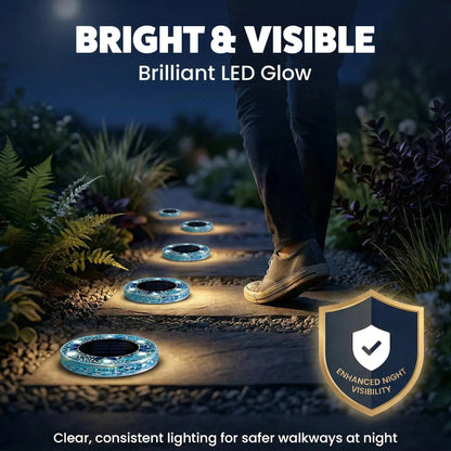 ✨Solar Outdoor Mosaic Disk Lights, Waterproof Decorative Pathway LED Light