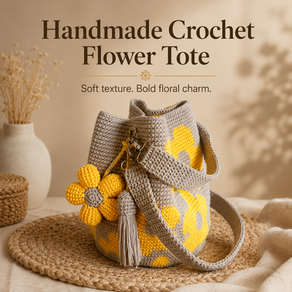 📢📢LAST DAY SALE 56% OFF👜Handmade Crochet Flower Tote 🌼✨