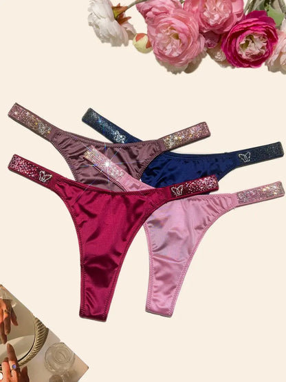 4-Pack Ombré Rhinestone Thongs
