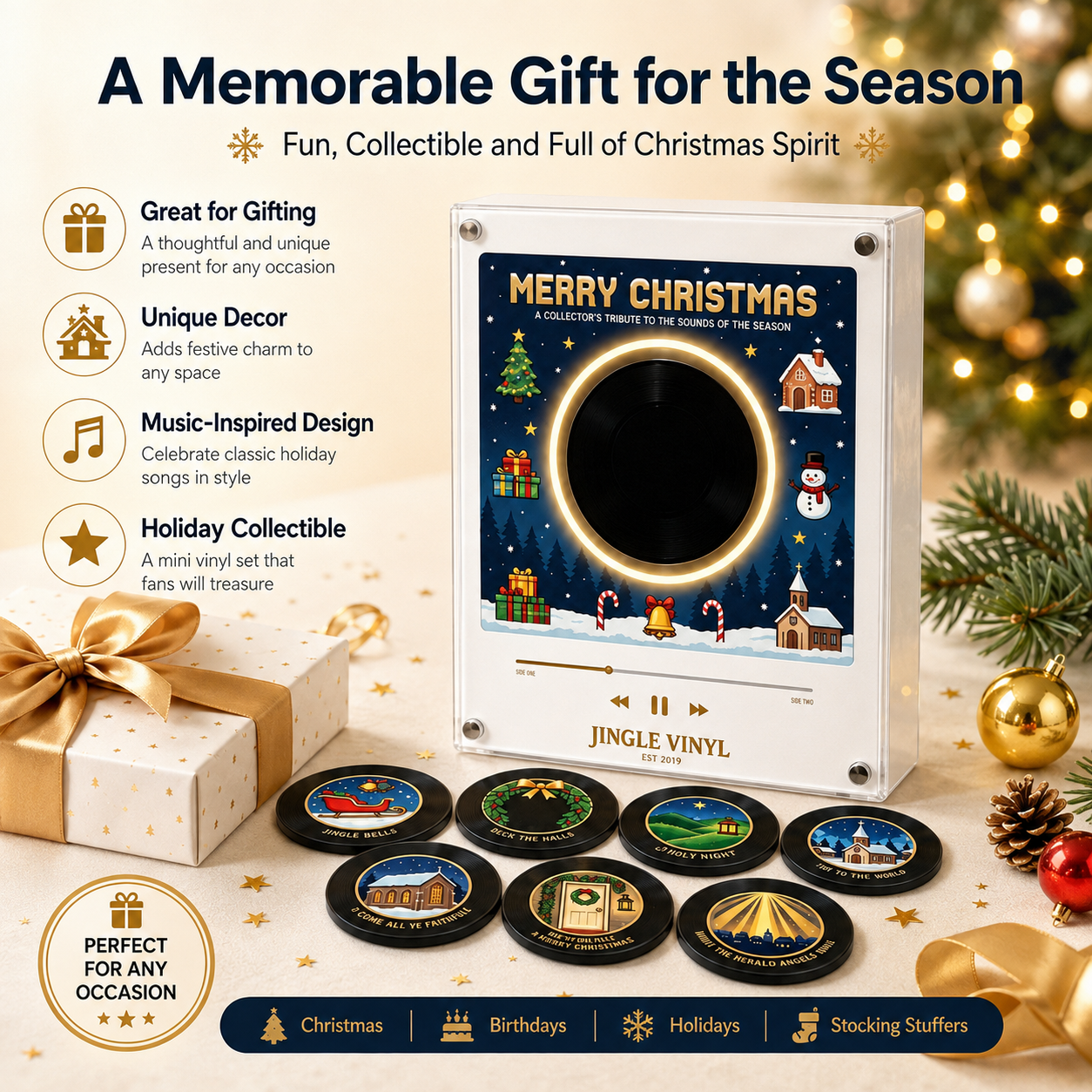 🎄Jingle Vinyl™ Christmas Magnetic Music Player Set