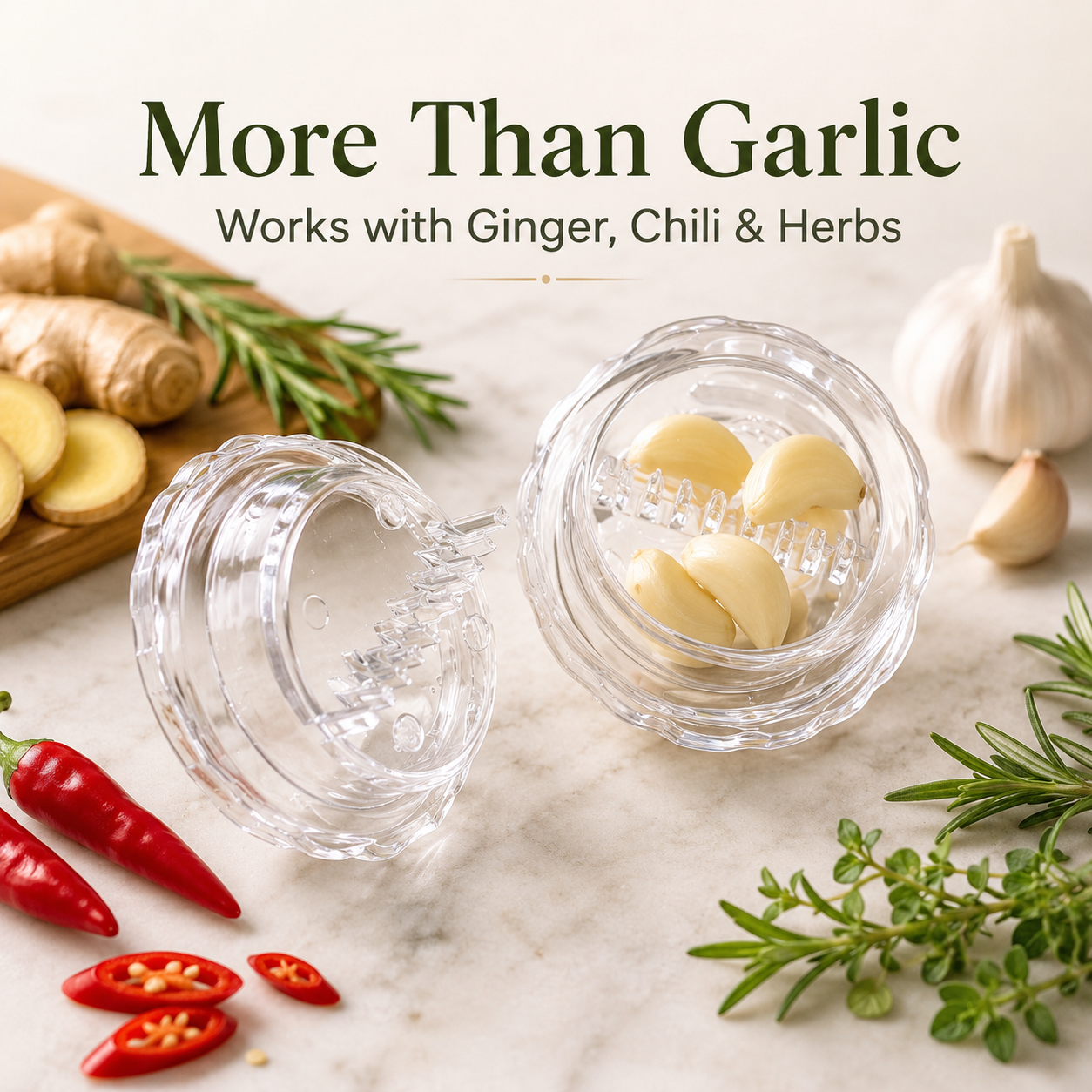 Multifunctional Chopper & Grinder — Suitable for Garlic, Onions, Ginger, Herbs, and Nuts — Impact-Resistant Kitchen Gadget & Home Essential