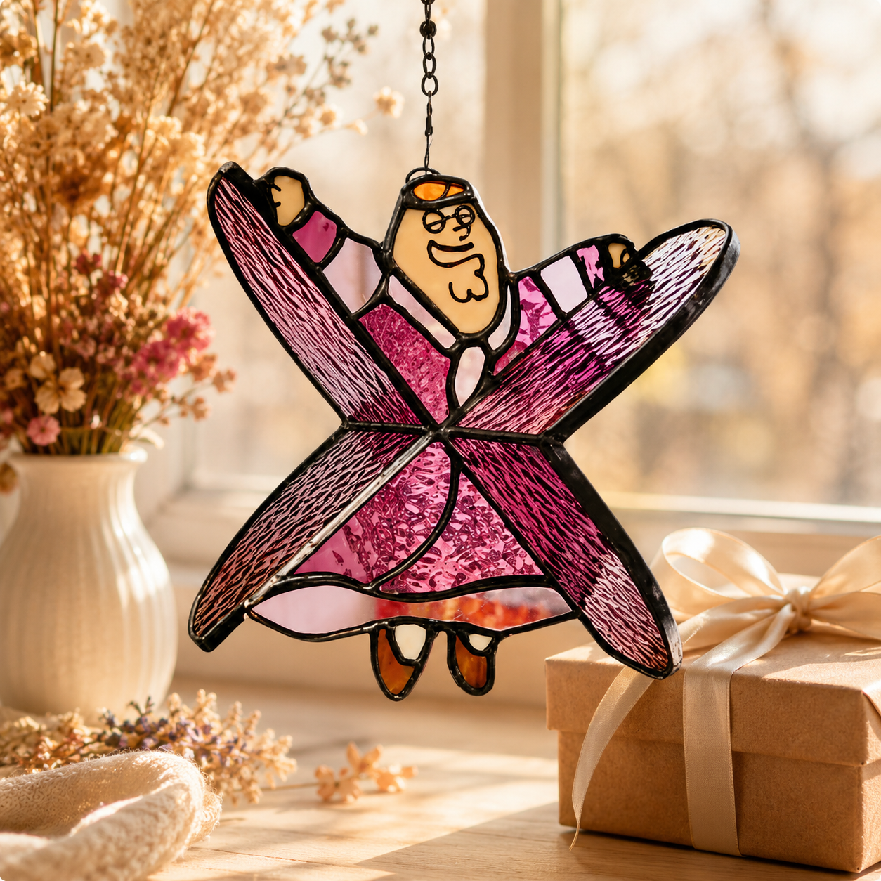 ❤️100% Handmade ✨Stained Glass Suncatcher Decor | Fun Hanging Window Ornament Gift