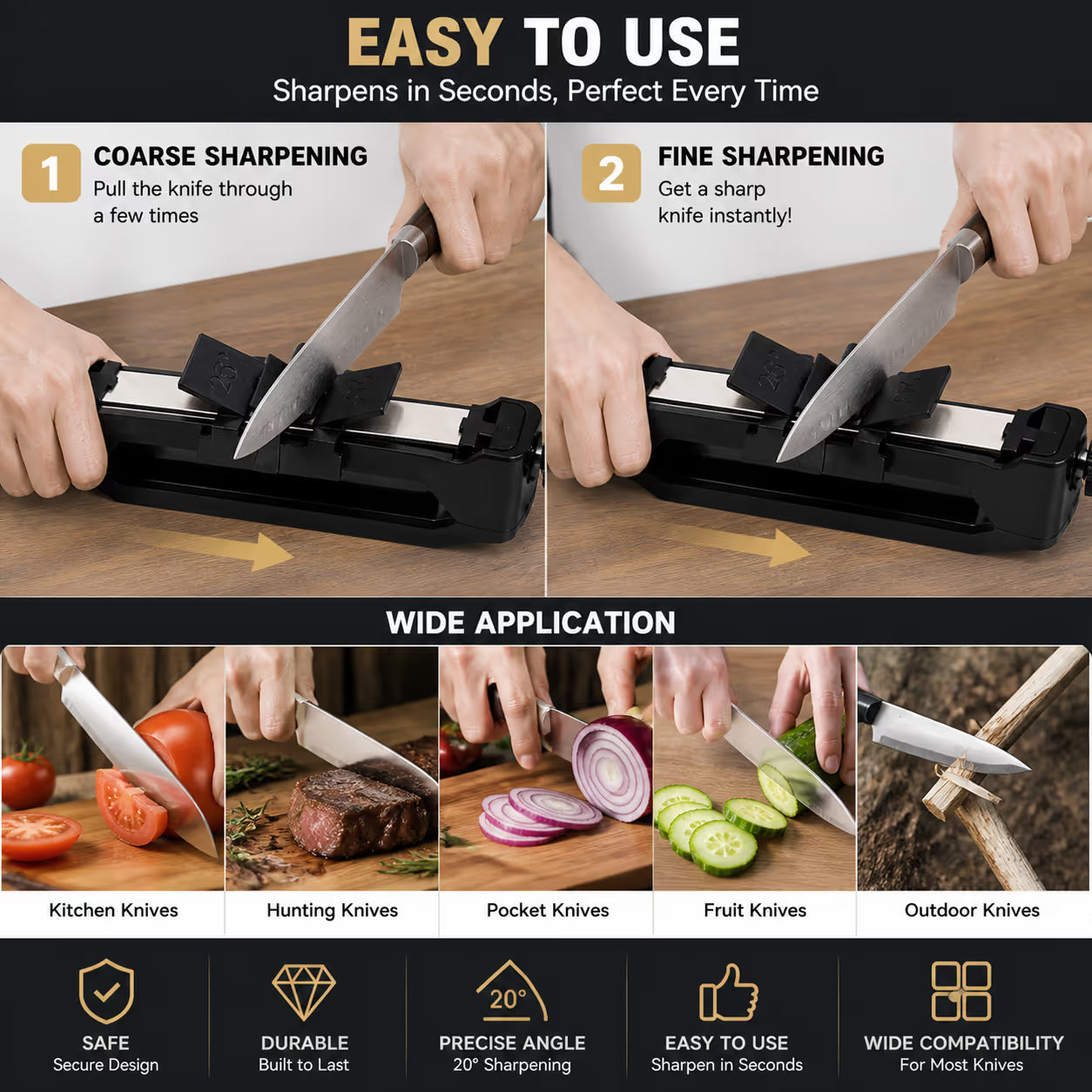 🛠️🔪Precision Knife Sharpener – Restore Razor-Sharp Edges in Minutes