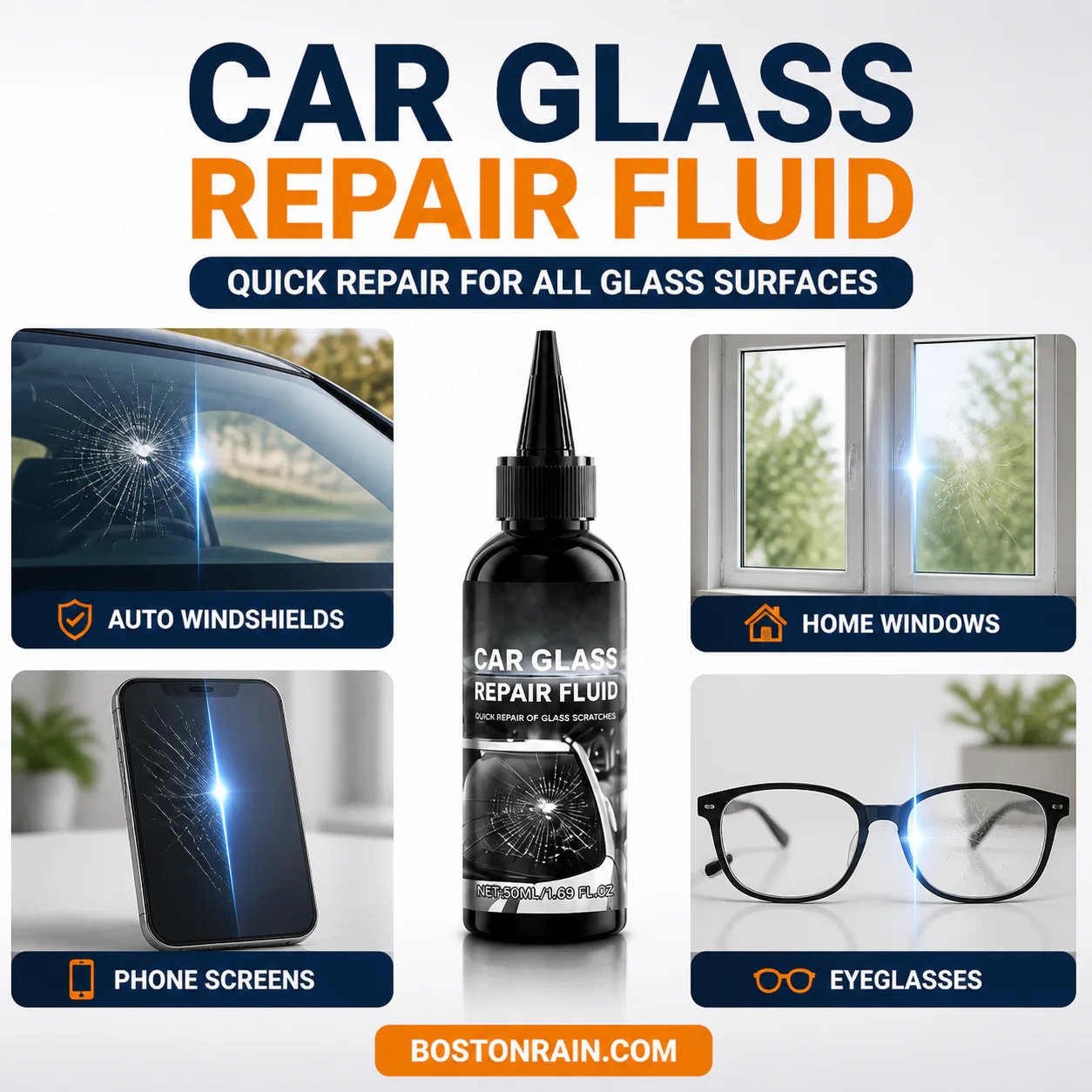 Fast-Acting Windshield Crack & Chip Repair Kit