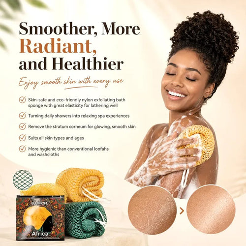 🧼✨ Traditional African Bath Tool | Ethically Sourced Net Sponge – Removes Dead Skin – Leaves Skin Smooth