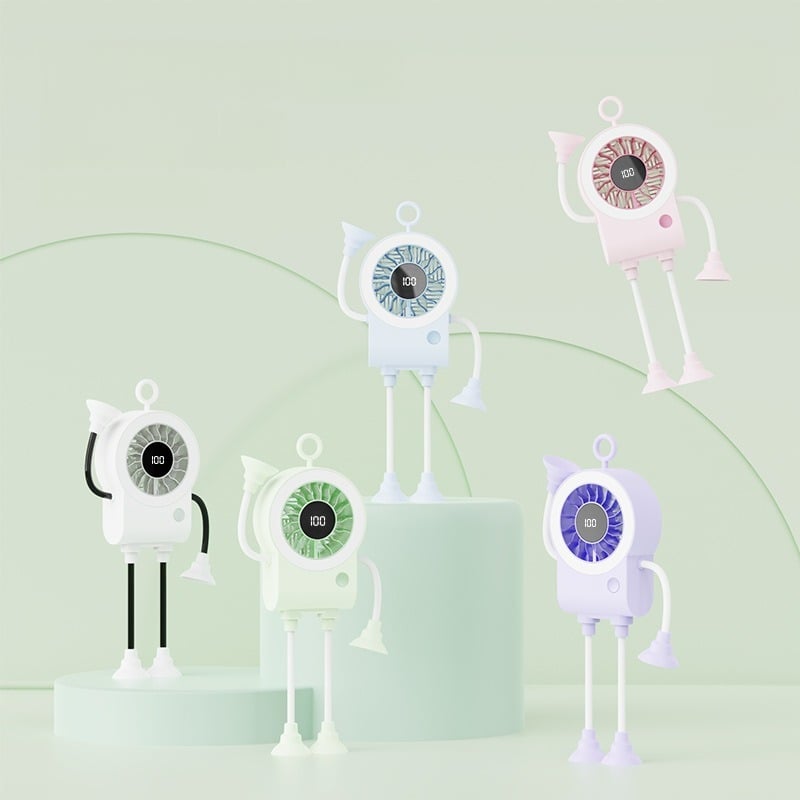 🌟🤖 Cute Robot Shaped Multi-scene Portable Desk Fan