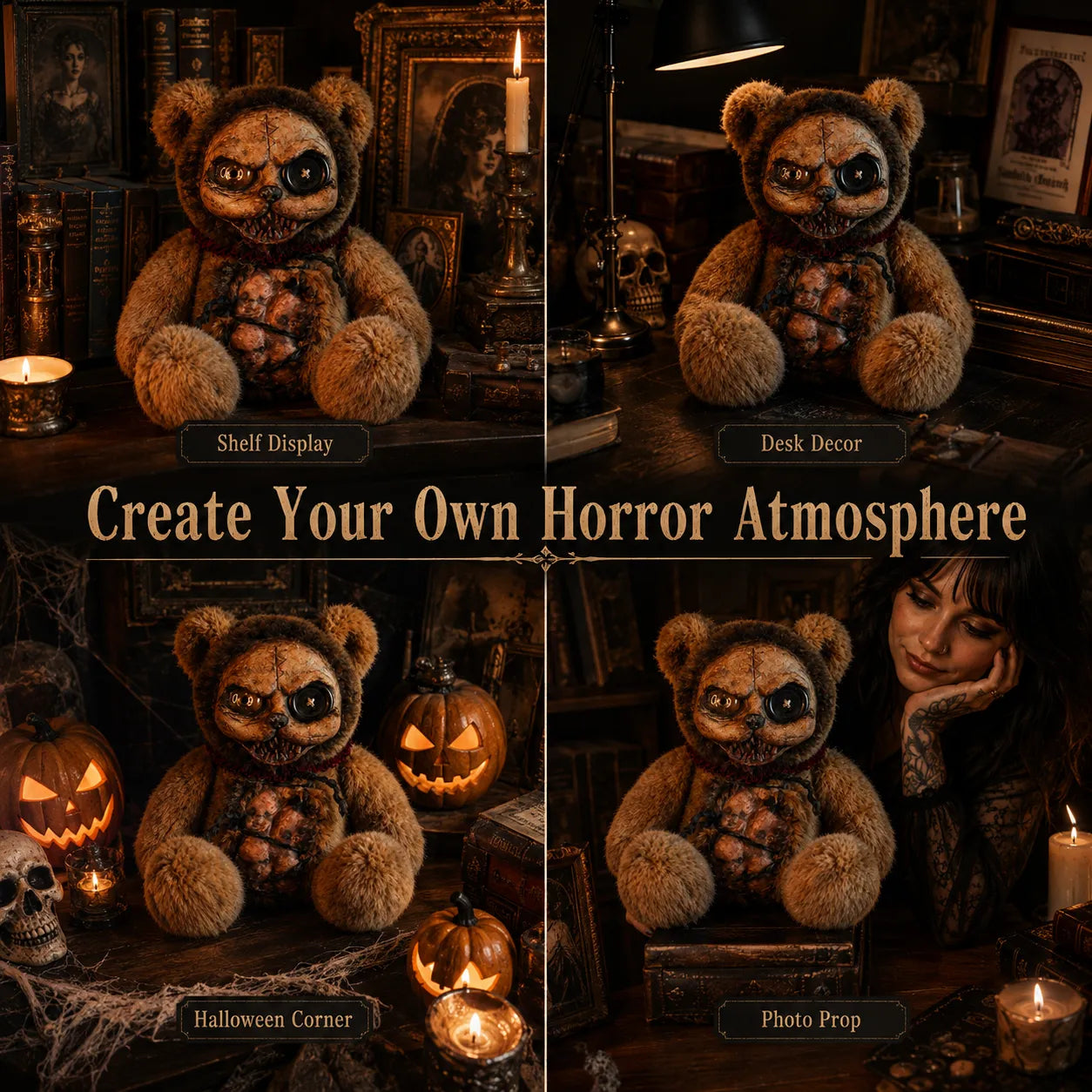 🧸🩸 Custom Horror Bear Plush – Creepy Cute Scary Teddy Bear Collectible