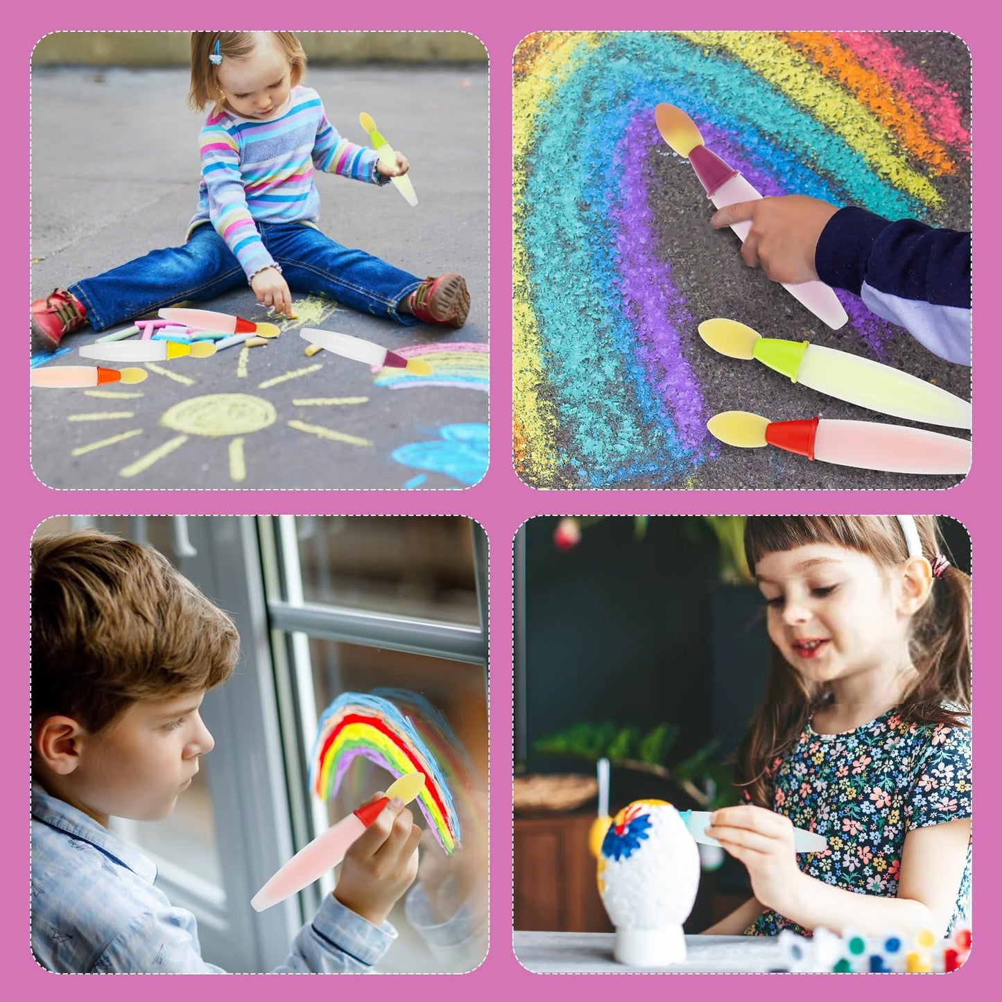 🌈 Giant Washable Sidewalk Chalk Paint Set – Just Add Water! 💦 Non-Toxic, Safe & Easy to Clean Outdoor Toy for Kids 🖍️