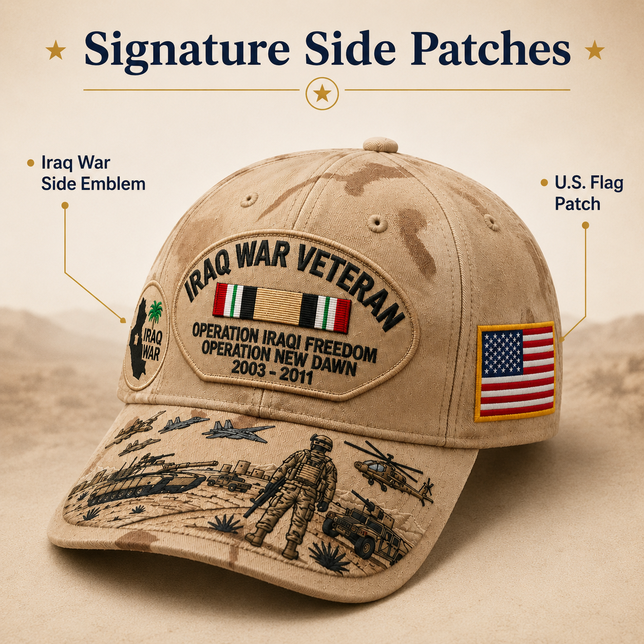 🇺🇸 Last Day Promo: 49% OFF 🎖️ - Iraq War Veteran Tribute Cap