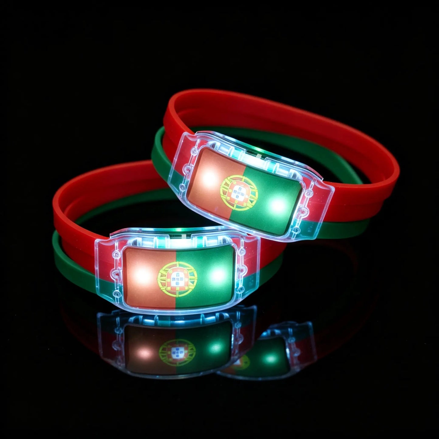 2PCS LED Light Up National Flag Wristbands