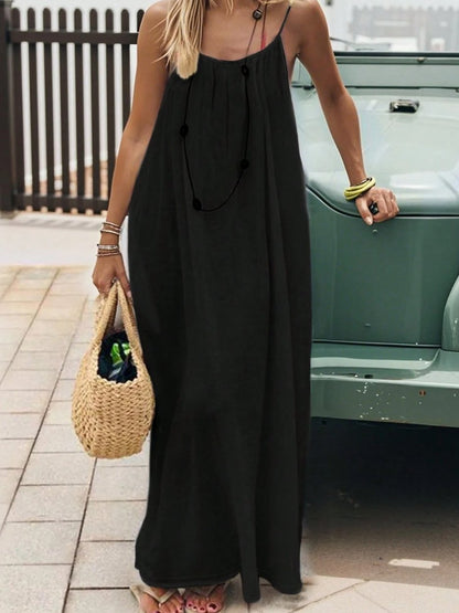 ✨ Adjustable Backless Camisole Dress🎉Women's Solid Color Backless Cami Dress
