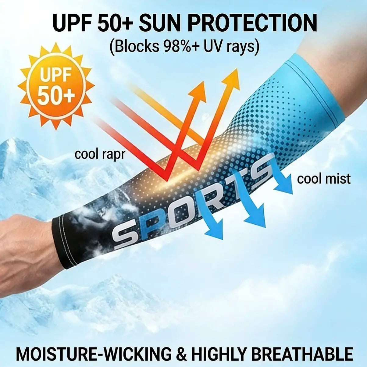 🔥 HOT SELLING | 5 Pairs Cooling Arm Sleeves | Stay Cool, Prevent Sunburn & Protect Your Skin All Summer Long