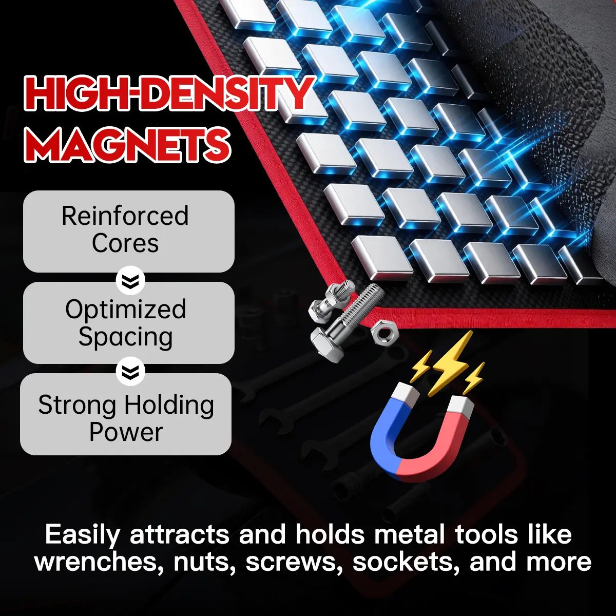 【❤️FathersDayGift】3PC Flexible Magnetic Tool Mat & Tray Holder - Magnetic Tool Tray