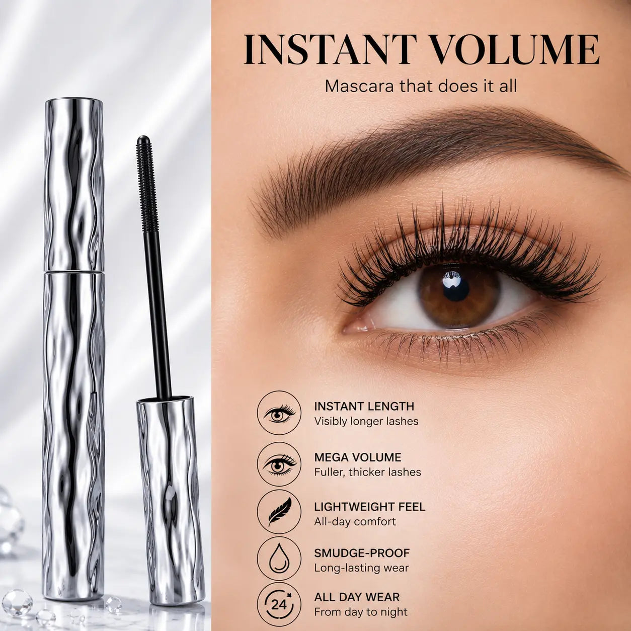 Steel Tube Spiral Mascara - Waterproof & Long-Lasting