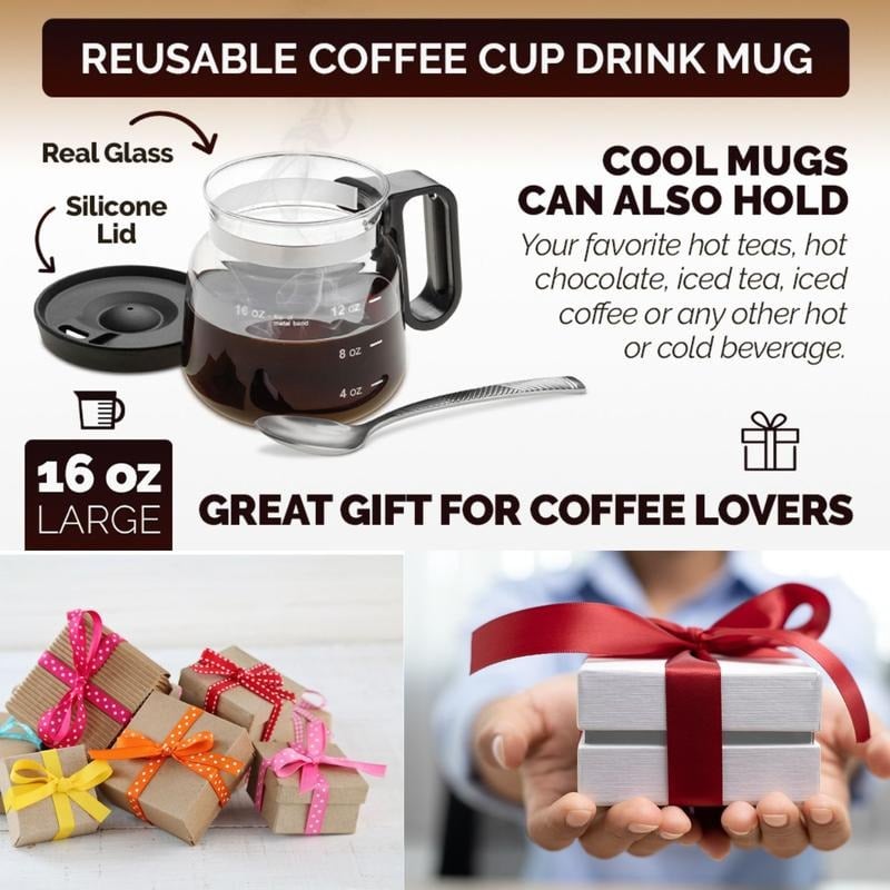 💕 46% OFF💖☕ 16 Oz Glass Coffee Mug – Coffee Pot Style