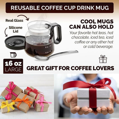 💕 46% OFF💖☕ 16 Oz Glass Coffee Mug – Coffee Pot Style