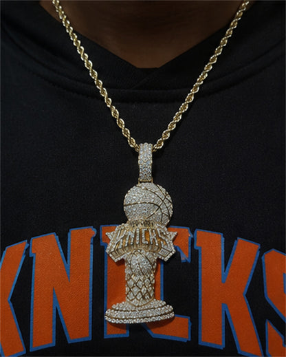 🌟Handmade New York Knicks Inspired Trophy Pendant | Basketball Fan Jewelry Gift🎁