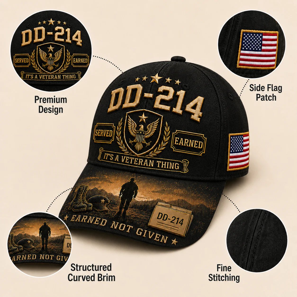 🔥LAST DAY 50% OFF - 🎖️DD-214 Served Earned Commemorative Cap(Breathable & Lightweight Comfort & Unisex Fit)