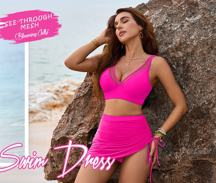 👙LAST DAY SALE 50% OFF🌊Women’s High Waisted Tummy Control Mesh Sarong Wraps Bathing Suit Bikini Set