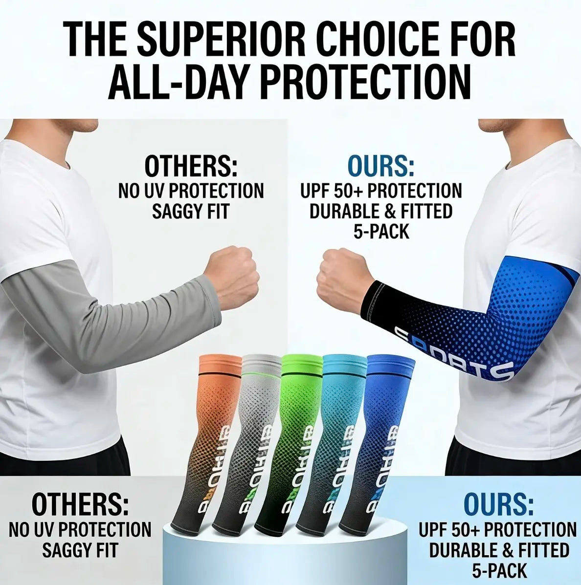 🔥 HOT SELLING | 5 Pairs Cooling Arm Sleeves | Stay Cool, Prevent Sunburn & Protect Your Skin All Summer Long