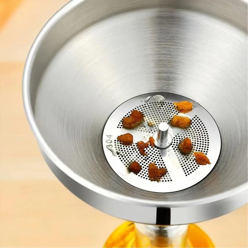 304 Stainless Steel Kitchen Oil Funnel（with filter）