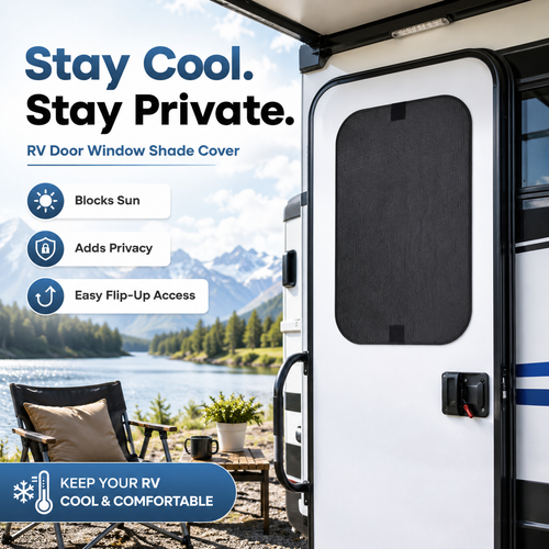 RV Door Window Blackout Shade-16x25 Triple-Layer Privacy Cover