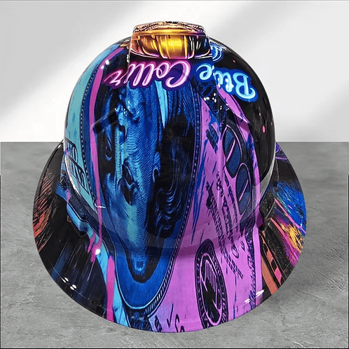 🔥 Blue Collar Daddy Hydro-Dipped Hard Hat | Industrial Rigid Impact-Resistant Safety Helmet with Full-Wrap Gloss Artwork