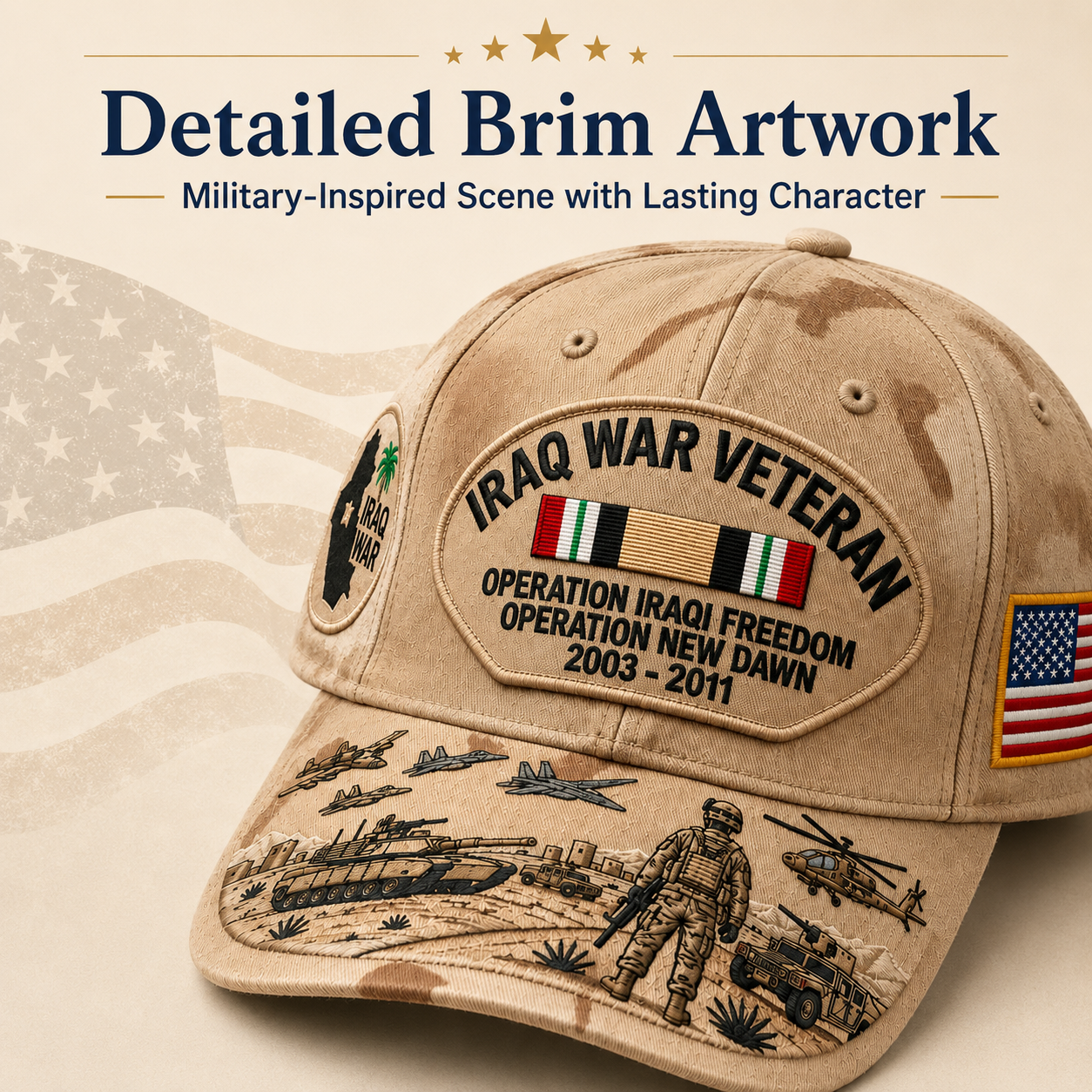 🇺🇸 Last Day Promo: 49% OFF 🎖️ - Iraq War Veteran Tribute Cap