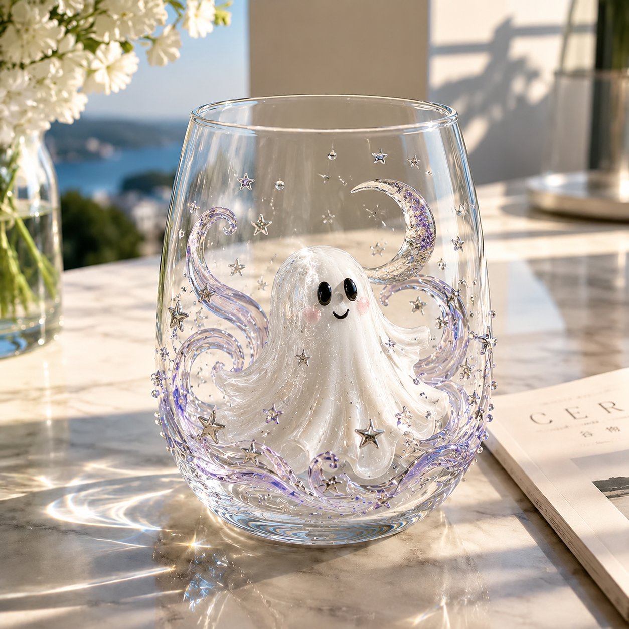 🎃 3D Halloween Artisan Glass Cups, Festive Parties & Cozy Fall Home Bar Vibes