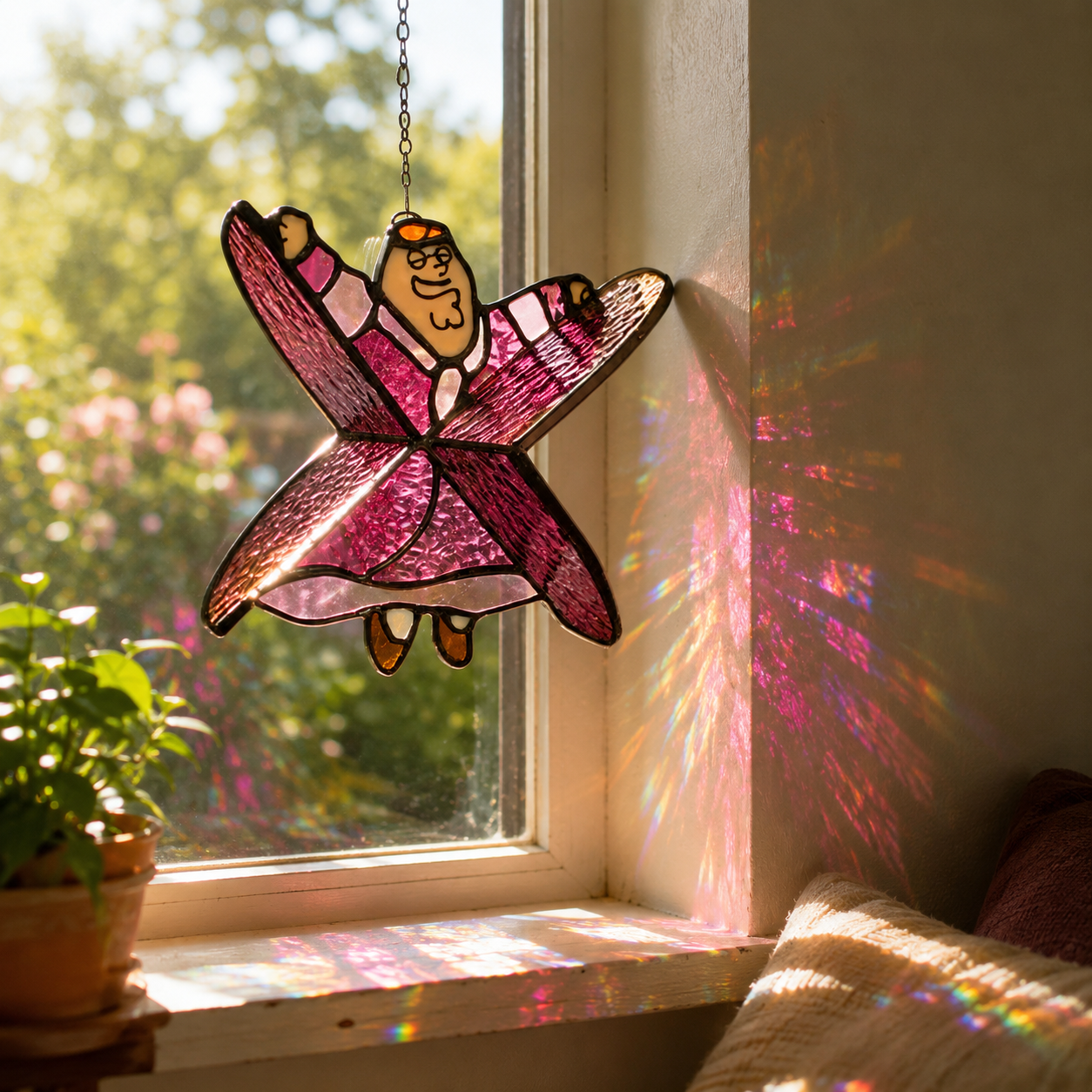 ❤️100% Handmade ✨Stained Glass Suncatcher Decor | Fun Hanging Window Ornament Gift