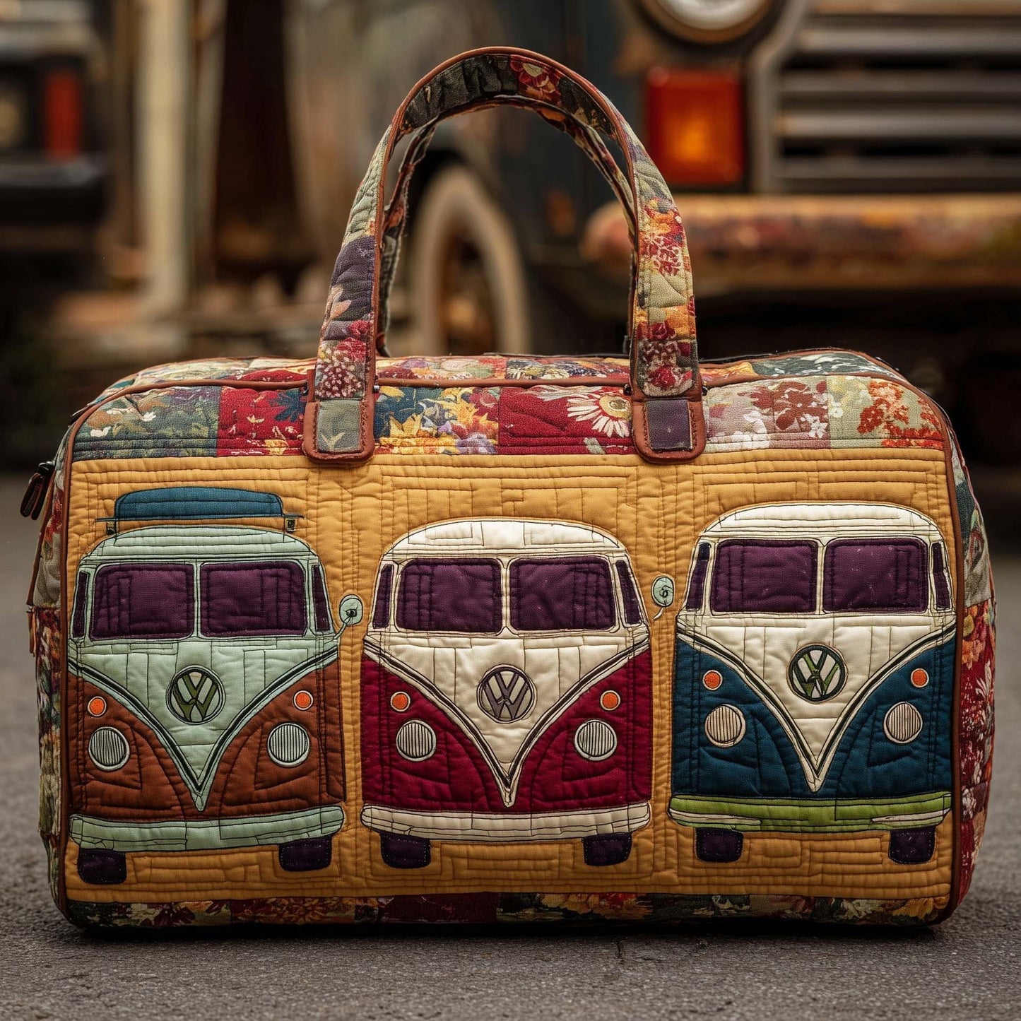 🔥50% OFF✨Hippie Van Quilted Duffle Bag