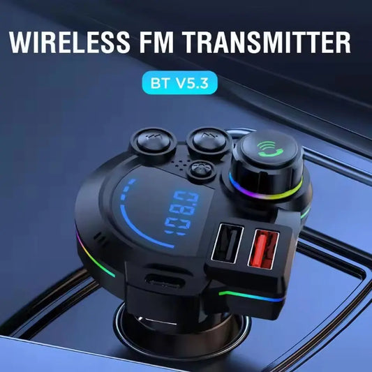 [Father’s Day Gift🎁] PD 30W Type-C Car Charger & Bluetooth 5.3 FM Transmitter Wireless MP3 Player with Dual USB Ports, Bass Sound Enhancer